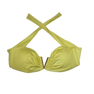 #ad Victoria#x27;s Secret Swimsuit Women#x27;s L Yellow Bikini Push Up Top Glitter Summer $25.00
