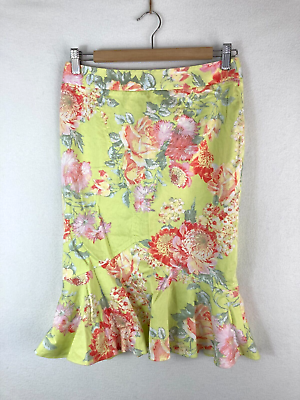 #ad Body by Victoria Skirt Womens 6 Yellow Floral Mermaid 90s $6.99