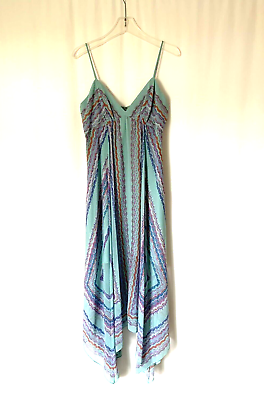 #ad BCBG Women Maxi Dress Small Long Blue Spaghetti Straps Vneck $49.99