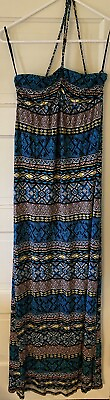 #ad Womens Bohemian Colorful Spring Maxi Dress Sleeveless Maxi Dress Size S $9.99