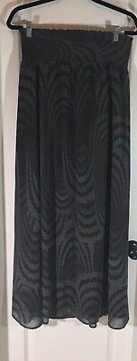 #ad Hinge Nordstrom Patterned Boho Maxi Dress Sz M Coloful Summer Rayon $14.99