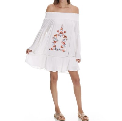 #ad Altar’d State Long Sleeve Off Shoulder Boho Dress White Size Medium $29.00