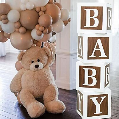 #ad Teddy Bear Baby Shower Boxes amp; Balloons for Birthday Party Decorations NEW $17.99