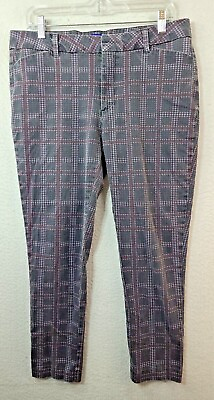 Vintage Simply Styled by Sears Womens 12 Gray Plaid Casual Pants $17.99