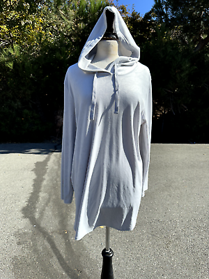 Alfani Womens X Large Gray Dress Hoodie Velvet Long Sleeve Midi Tunic Pullover $27.99