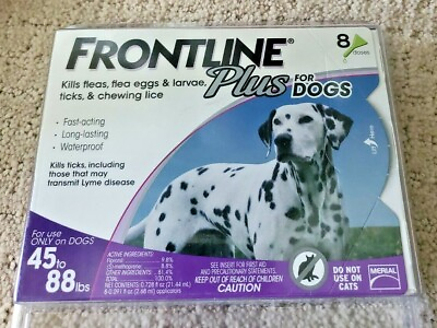 #ad FRONTLINE PLUS for dogs 45 to 88 LBS. 100% Genuine Epa. Approved 8 doses $63.99