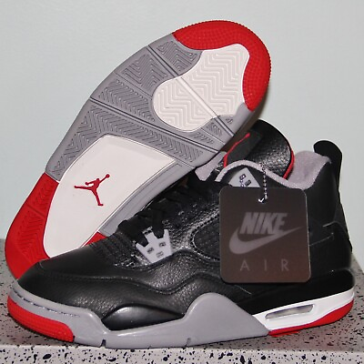 #ad Nike Air Jordan 4 Retro GS Bred Reimagined 6.5Y Women 8 FQ8213 006 Black In Hand $249.99