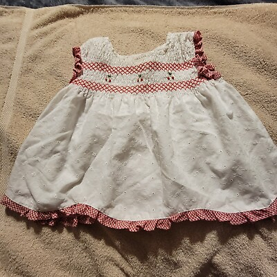 #ad Little Billy Girls White amp; Red Dress With Cherries Size 2T $9.87