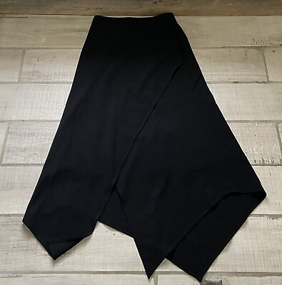New $1050 Escada Long Handkerchief Skirt Long Black Size 36 $125.00