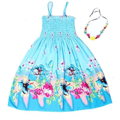 #ad #ad Bohemian Style Girls Dress Floral Shoulderless Beading Necklace Sundress $20.42