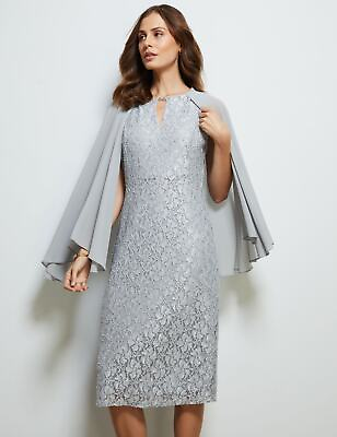 #ad #ad Womens Dress Sequin Lace Dress With Cape NONI B $99.29