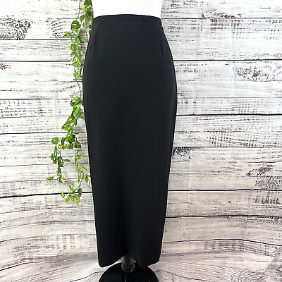 #ad Valerie Stevens Skirt size 12 Petite Black Seasonless Essential Long Pencil Suit $24.97
