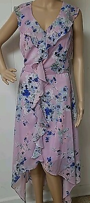 #ad NWT Emma Michele Women#x27;s Maxi Dress Plus Size 3X Purple Sheer Floral lined $29.95