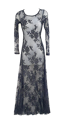 #ad Glamorous Sheer Lace Black Maxi Dress XS rrp £41 YB016 AA 09 GBP 37.99