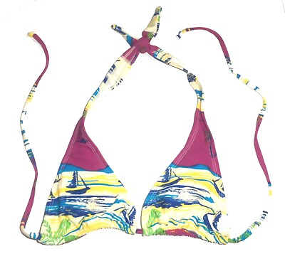 #ad Old Navy Sailboat Scene Halter Bikini Tops Sizes X Small Small NWOT $23.74