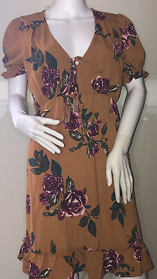 #ad Womens Summer Dress Size Xs V Neck Floral $11.99