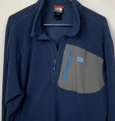 #ad #ad The North Face Fleece Sweater 1 4 Zip Pullover Lightweight Blue Gray Men’s 2XL $34.99