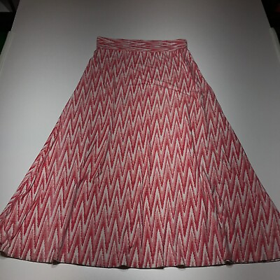 Roz amp; Ali Skit Womens Size Large Red White Chevron Print Stretchy Maxi Pull On $16.99