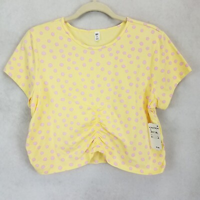 #ad NEW BP. Nordstrom Plus 2X Cropped Floral Tee Top T shirt in Yellow Floral Bud $19.99