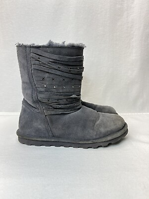 Bearpaw Kennedy Boot 2015W Charcoal Suede Size 10 $19.00