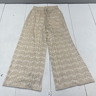 #ad Ramy Brook Eve Gold Chevron Swimsuit Cover Up Pants Women’s Size Small $80.00