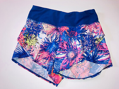 Calla Op Women’s Board Swim Beach Shorts XSmall Blue Pink Tropical Graphic $10.88