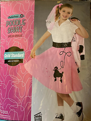 #ad #ad Fabulous #x27;50’s Costume Party Poodle Skirt Child Standard Pink GIrl Sz 8 10 Yrs. $29.00