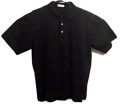 #ad Peter Millar Mens L Black Ross Cup Golf Polo Short Sleeve Cotton Collar Shirt $16.95