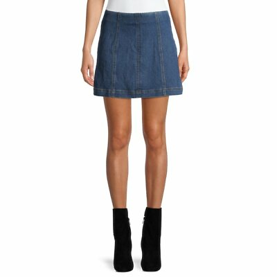 #ad No Boundaries Juniors#x27; Denim A line Mini Skirt NEW $16.19