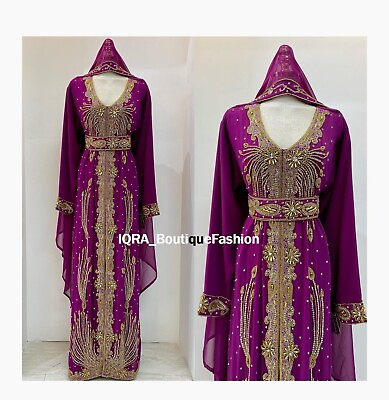 #ad Sale New Moroccan Dubai Kaftans Abaya Farasha Dress Very Fancy Long Gown $78.00