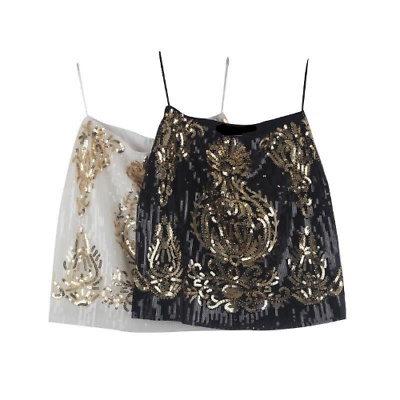 #ad Luxury One Step Female SkirtFashion Bling Sequin Mini Bodycon Pencil Skirt Short $124.95
