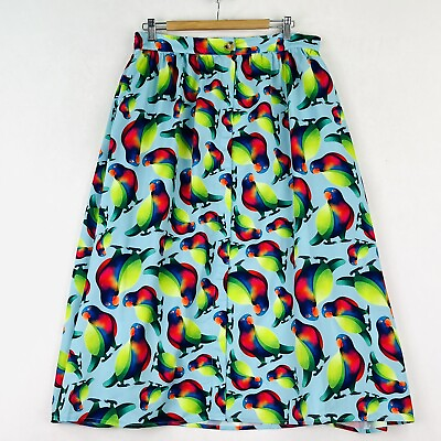 Little Party Dress Lorraine Womens Maxi Skirt Bird Parrot Print Bright Size 14 AU $44.95