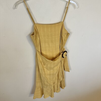 #ad American Eagle Womens Mustard Yellow Cotton Sundress Medium Sleeveless Mini $17.99