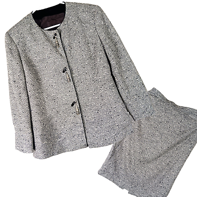 #ad #ad MIMMINA Womens 2 Piece Skirt Set Suit Jacket Blazer Gray Size 10 Sparkle Evening $82.99