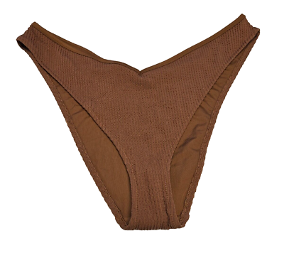 #ad NWT American Eagle Aerie Dark Brown Textured Cheeky Bikini Bottoms Women#x27;s XL $13.99