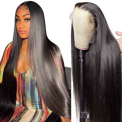 13×4 Full Lace Frontal Wig Straight Human Hair Lace Frontal Wigs 4×4 Closure Wig $53.47