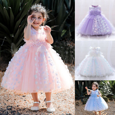 #ad #ad Fancy Kids Flower Girls Dress Bridesmaid Party Long Gown Princess Christmas New $29.99