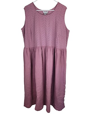 #ad Casual Long Dress 22W 3X Purple Maxi Boho Chic Peasant Comfort Plus Size $20.99