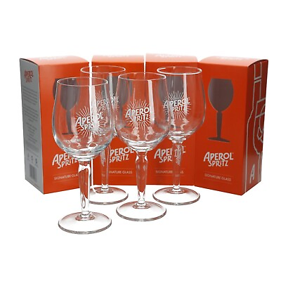 #ad 4 x Aperol Spritz Cocktail Glass Brand new. New Clear design 45cl GBP 19.99