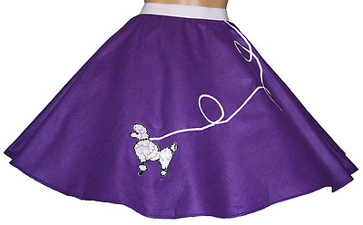#ad Purple FELT Poodle Skirt Girl Size SMALL Ages 4 6 Waist 18quot; 24quot; L: 18quot; $25.95