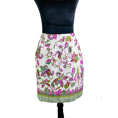 #ad Edme and Esyllte Anthropologie Poinciana Floral Bird Print Skirt Size Small $25.00