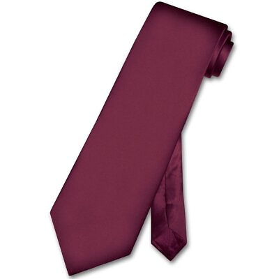 #ad Biagio 100% SILK NeckTie EXTRA LONG Solid EGGPLANT PURPLE Color Mens Neck Tie $18.95
