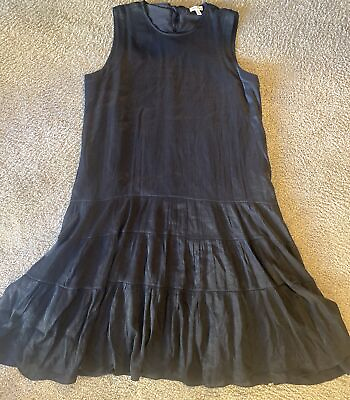 #ad Nordstrom Womans XXL Black Maxi Dress Tiered Gauzy Pockets Sleeveless Lined EUC $38.00