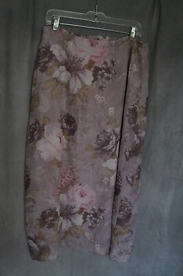 #ad Dress Barn Womens Vintage L Floral Roses Pink Lined Maxi Skit Size L $9.74