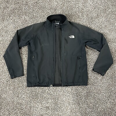 #ad The North Face Jacket Men#x27;s Medium Black Softshell Solid Outdoor Adult M Zip * $8.99