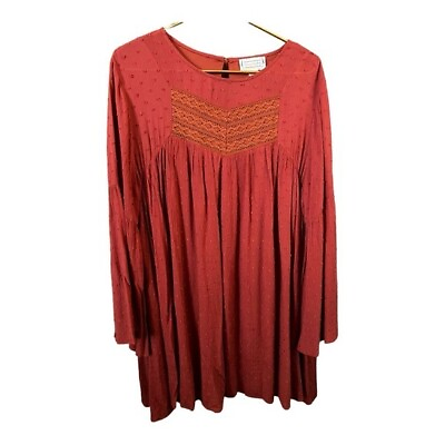 #ad NWOT Love Riche Long Sleeve Crochet Swiss Dots Boho Dress Plus Size 2X Coquette $28.50