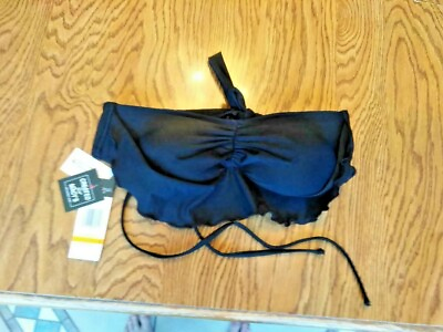 #ad California Waves Black Bikini Top Size Small $7.95