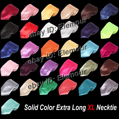 #ad Men#x27;s Solid Color Extra Long XL Neck Tie Neckwear Plain Solid Men Tie $7.99