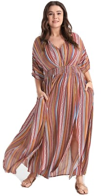 #ad BloomChic Maxi Dress Striped Women#x27;s size US 26 NWT #CB2 $49.10