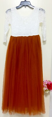 #ad Girls Dress Size 10 12 Rustic Color Flower Girl Dress $27.50